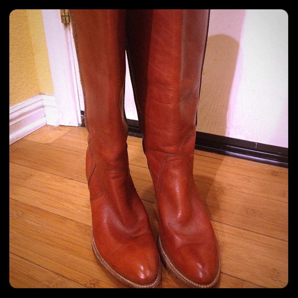 Frye boots cognac color